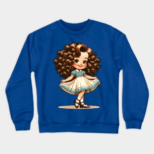 Cute little girl with curly hair Crewneck Sweatshirt